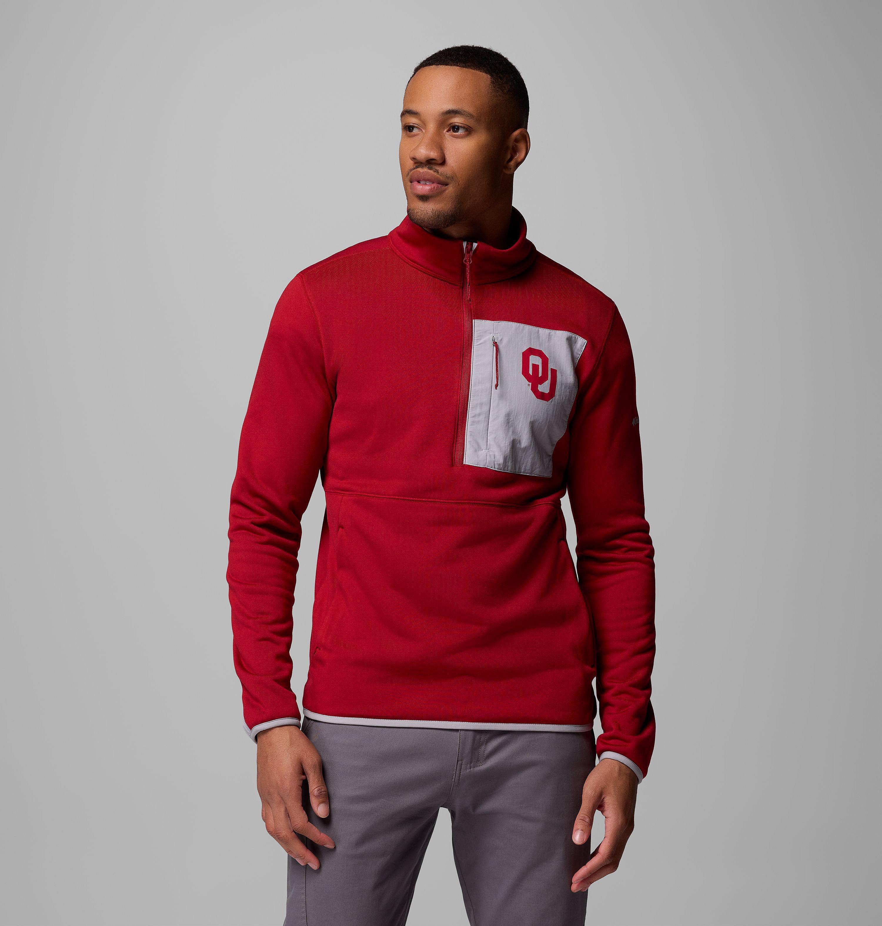 Men's Collegiate Columbia Hike Half Zip Jacket - Oklahoma