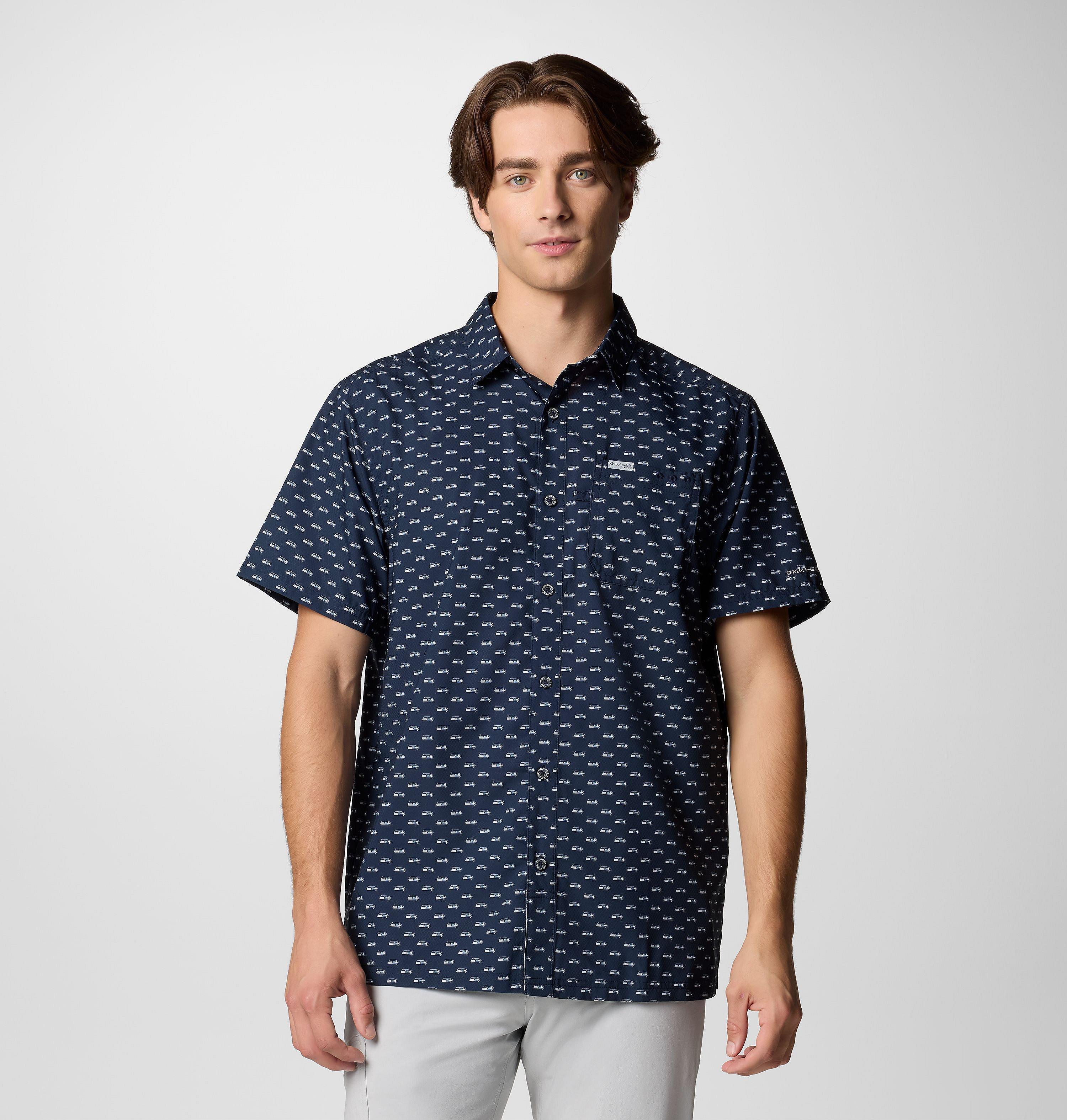 Men's PFG Super Slack Tide Short Sleeve Shirt - Seattle Seahawks